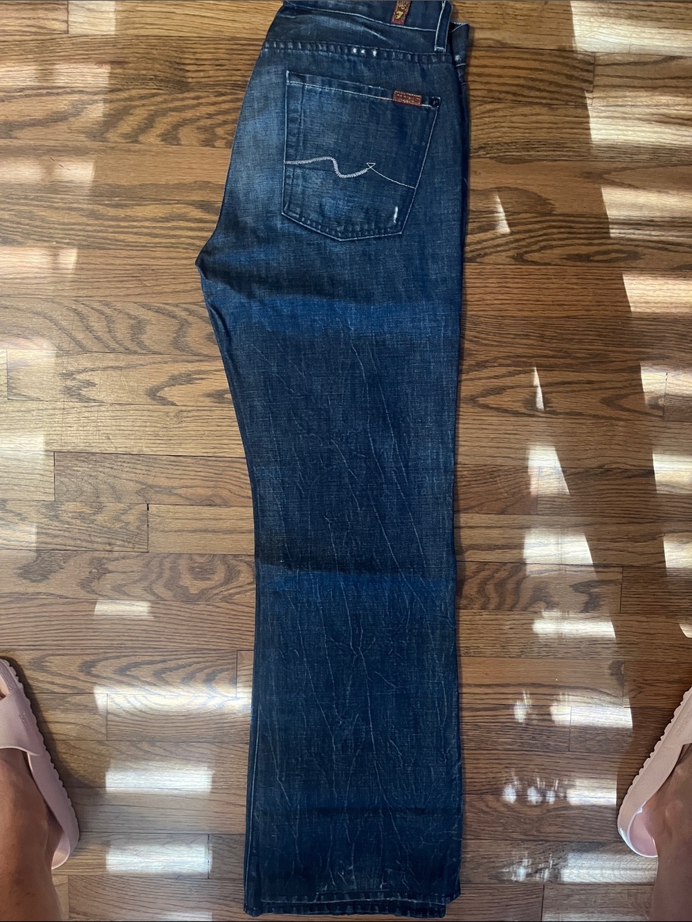 7 For All Mankind Men's Dark Blue Bootcut Jeans